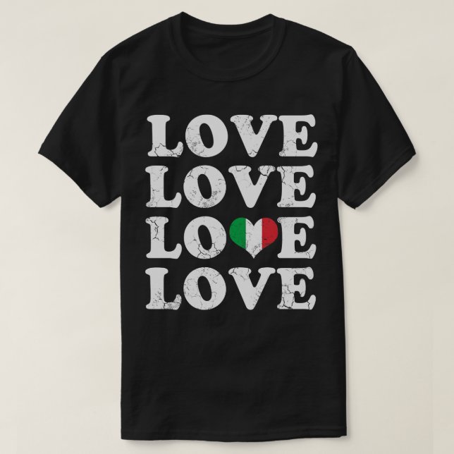 Love Italian Flag Heart Italy Italia T-Shirt (Design Front)