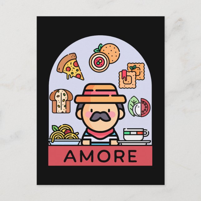 Love Italian Food Postcard (Front)