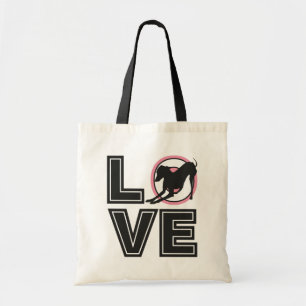 Love Italian greyhound Black Typography Silhouette Tote Bag