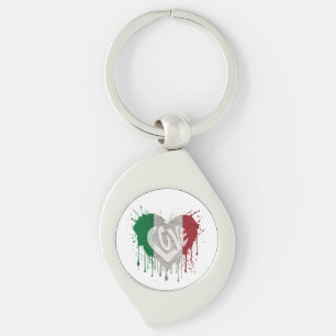 Love Italy Flag Key Ring