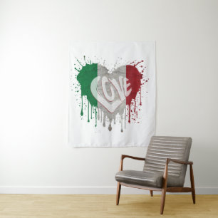 Love Italy Flag Tapestry