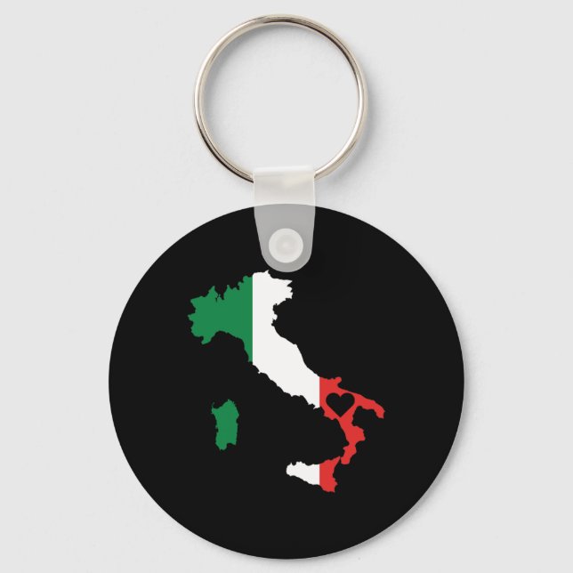 Love Italy Gift Italian Pride Heart Key Ring (Front)
