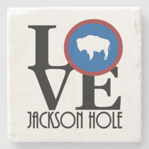 LOVE Jackson Hole Stone Coaster