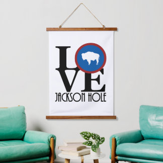LOVE Jackson Hole Wyoming Hanging Tapestry