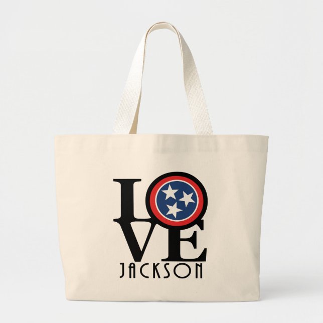 LOVE Jackson Tennessee Large Tote Bag (Front)