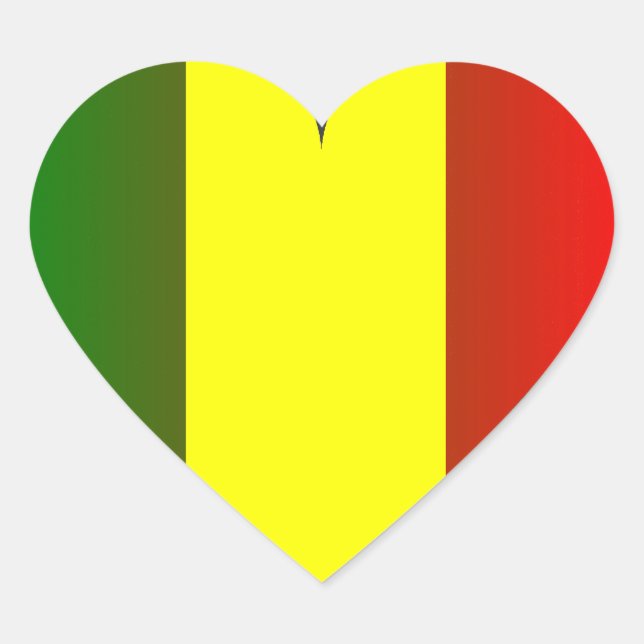 LOVE JAH RASTA HEART STICKER (Front)