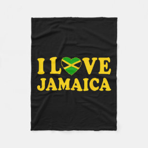 Love Jamaica Heart Proud Jamaican Jamaica Independ Fleece Blanket