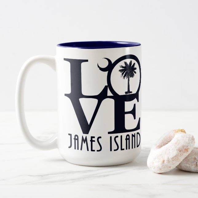 LOVE James Island 15oz Two-Tone Coffee Mug (With Donut)