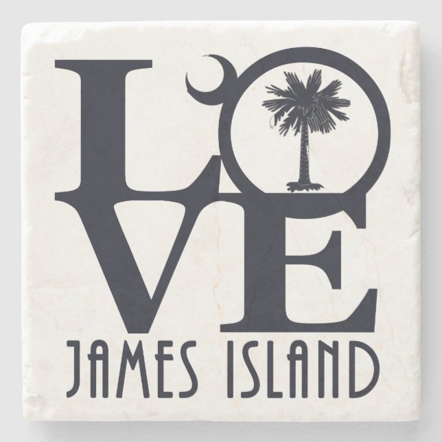LOVE James Island Stone Coaster (Front)