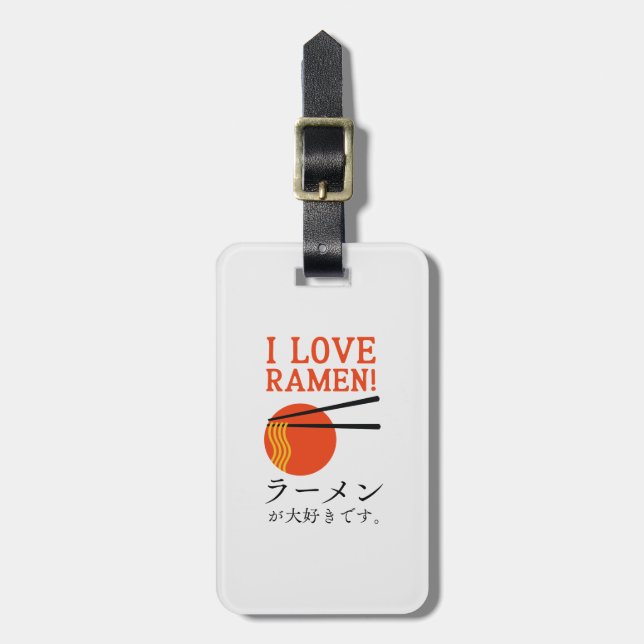 Love Japanese Ramen Noodle Minimal  Luggage Tag (Front Vertical)