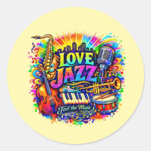 Love Jazz - feel the music Classic Round Sticker