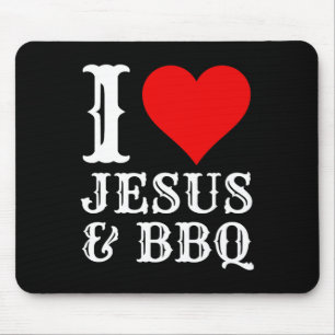 Love Jesus Bbq Proud Christian Food Grill Meat Smo Mouse Mat
