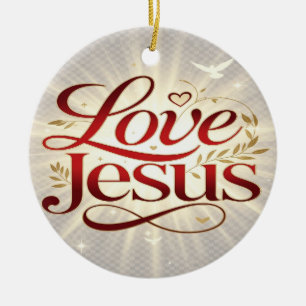 Love Jesus Ceramic Tree Decoration