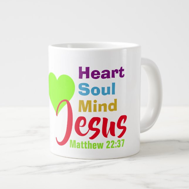 Love Jesus  - Jumbo Mug (Front Right)