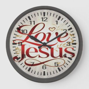 Love Jesus Large Clock
