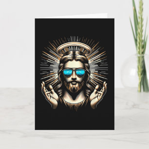 Love Jesus Summer Jesus Wearing Sungles Christian Card