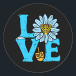 Love Jewish Daisy Hanukkah Pyjamas Chanukah PJs Classic Round Sticker<br><div class="desc">Love Jewish Daisy Hanukkah Pyjamas Chanukah PJs</div>