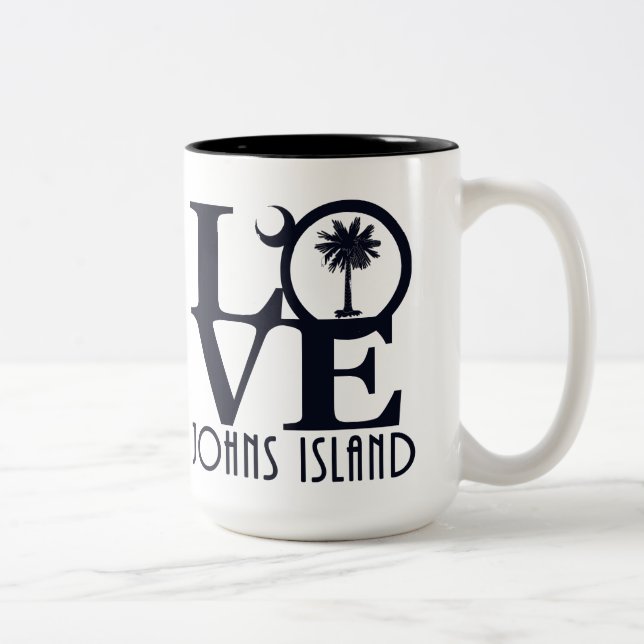 LOVE Johns Island SC 15oz Two-Tone Coffee Mug (Right)