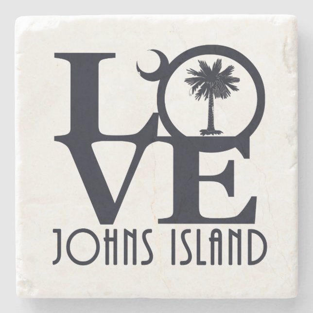 LOVE Johns Island SC Stone Coaster (Front)