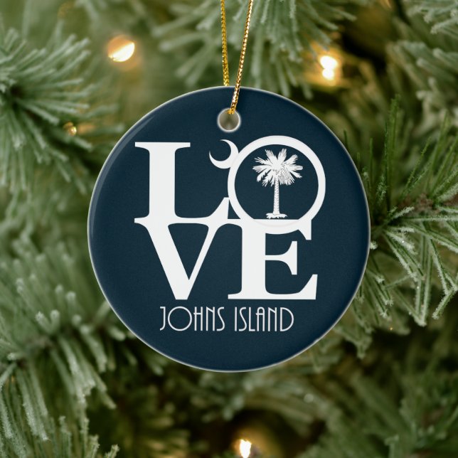 LOVE Johns Island, South Carolina Ceramic Tree Decoration (Tree)