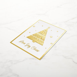 Love Joy Cheer Seasons Greetings Gold Foil Holiday Postcard