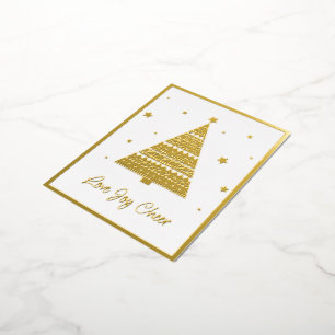 Love Joy Cheer Seasons Greetings Gold Foil Holiday Postcard