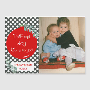 Love & Joy Come To You Holiday Photo Magnet Card