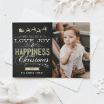 LOVE JOY HAPPINESS CHALKBOARD CHRISTMAS PHOTO CARD<br><div class="desc">LOVE,  JOY & HAPPINESS CHALKBOARD CHRISTMAS PHOTO CARD</div>