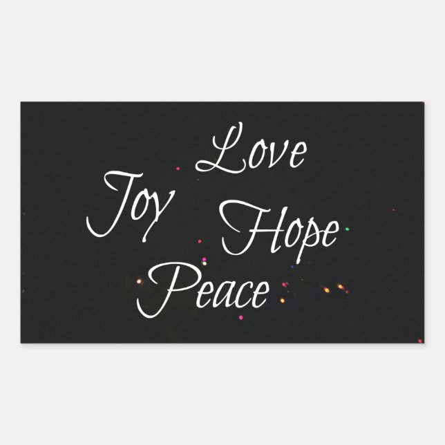 Love Joy Hope Peace Rectangular Sticker (Front)