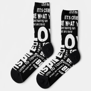 Love Joy Inspiration Words Valentine’s day Socks