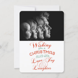 Love Joy Laughter Christmas Photo Flat Card