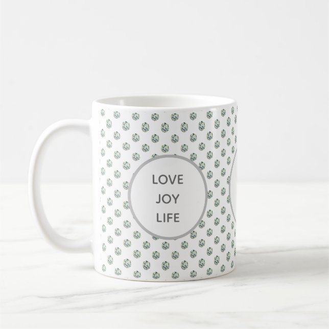 Love, Joy, Life Diamonds Coffee Mug (Left)
