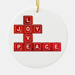 Love Joy Peace Ceramic Tree Decoration