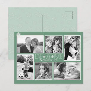 Love Joy Peace Christmas Snowflakes Photo Postcard