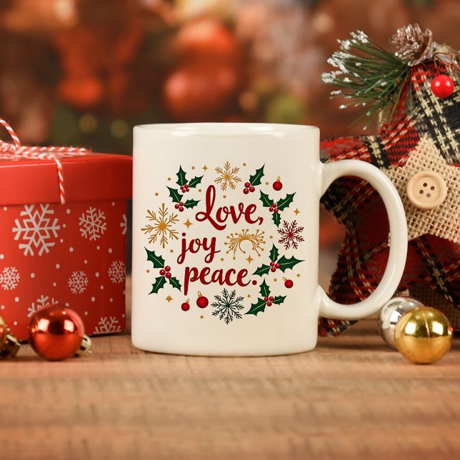 Love, Joy, Peace - Christmas Spirit Coffee Mug (Creator Uploaded)