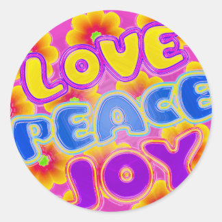 Love, Joy, Peace Classic Round Sticker