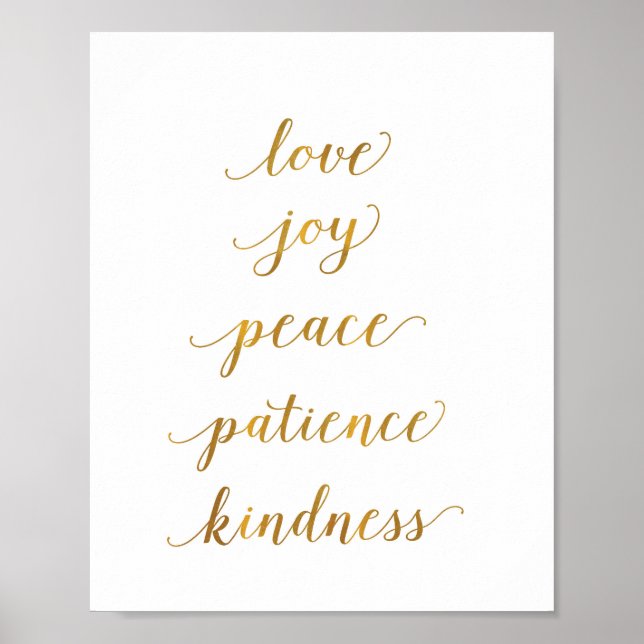love, joy, peace, patience, kindness - art print (Front)