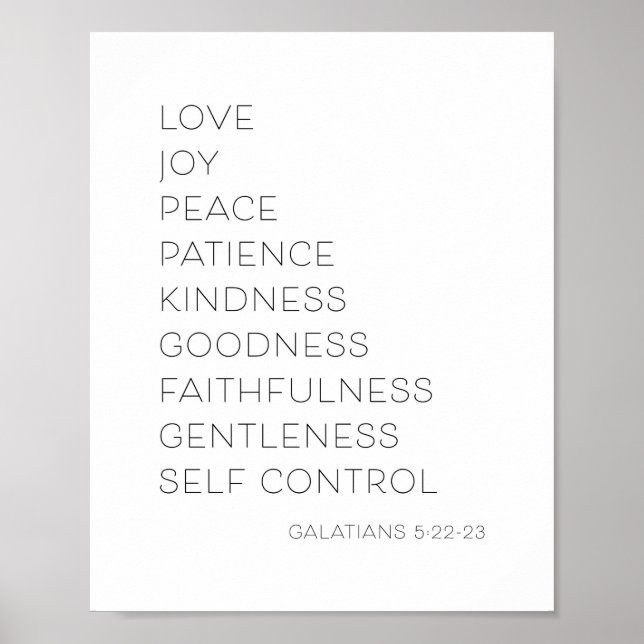 Love Joy Peace Patience Kindness Goodness Poster (Front)