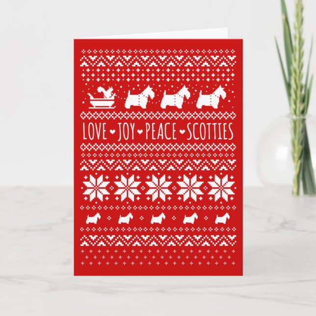 Love Joy Peace Scotties Festive Christmas Holiday (Front)