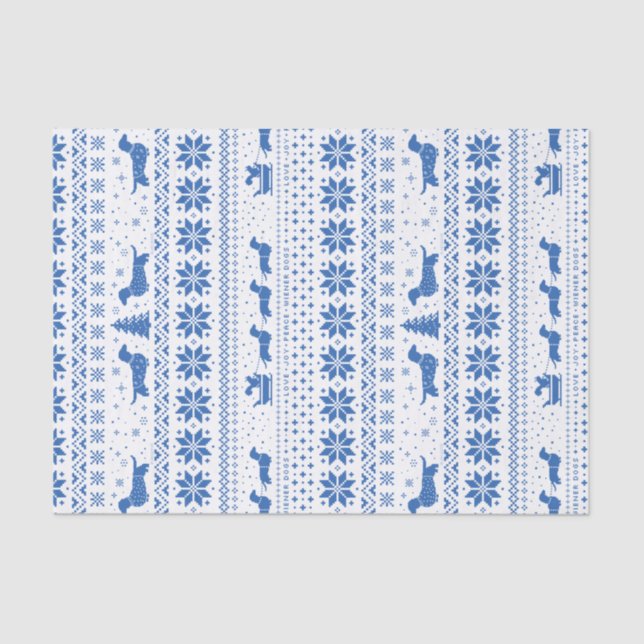 Love Joy Peace Wiener Dogs | Dachshunds Christmas Tissue Paper (Front)