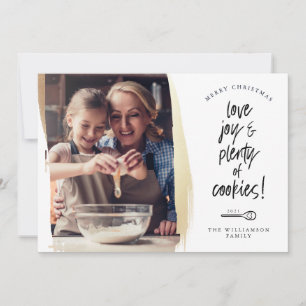 Love Joy & Plenty of Cookies Family Baking Photo Holiday Card