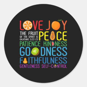 Love Joy The Fruit Of The Spirit Is Peace Patience Classic Round Sticker