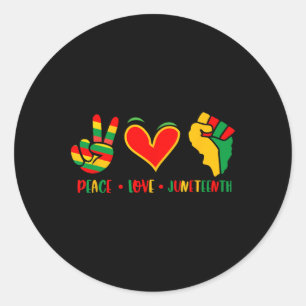 Love Juneteenth 1865 Independence Day Black Pride Classic Round Sticker