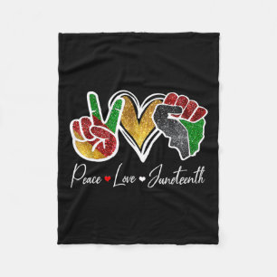 Love Juneteenth Black Pride Freedom 4th Of July 1 Fleece Blanket
