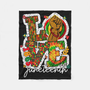 Love Juneteenth Independence Day Black History Men Fleece Blanket