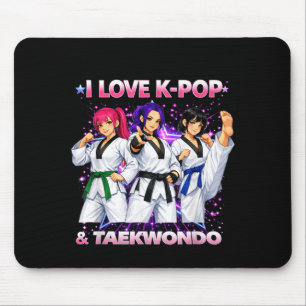Love K-Pop and Taekwondo Korean Pop Music Idol Mouse Mat