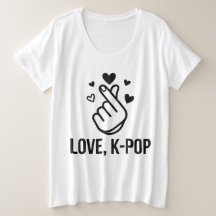 Love, K-POP Finger Heart Graphic Tee