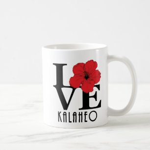 LOVE Kalaheo Red Hibiscus 11oz Coffee Mug