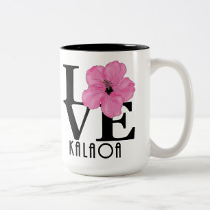 LOVE Kalaoa Pink 15oz Two-Tone Coffee Mug