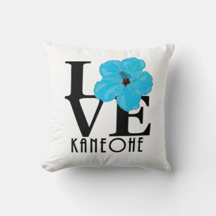 LOVE Kaneohe Blue Hibiscus Cushion